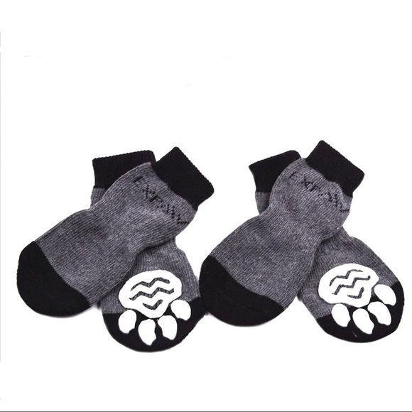 EXPAWLORER M Dog Socks Traction Anti-Slip Indoor Wear Paw Protection Gray NEW